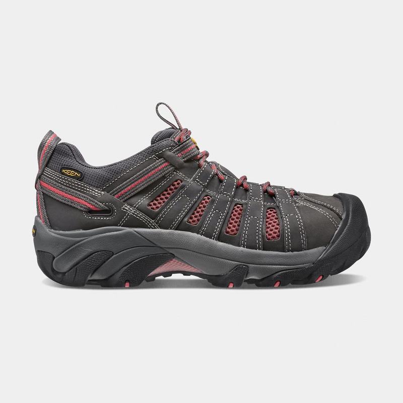 Keen Flint Kısa Steel Toe - Kadın Iş Ayakkabısı - Siyah/Pembe - Turkey (408137EKA)